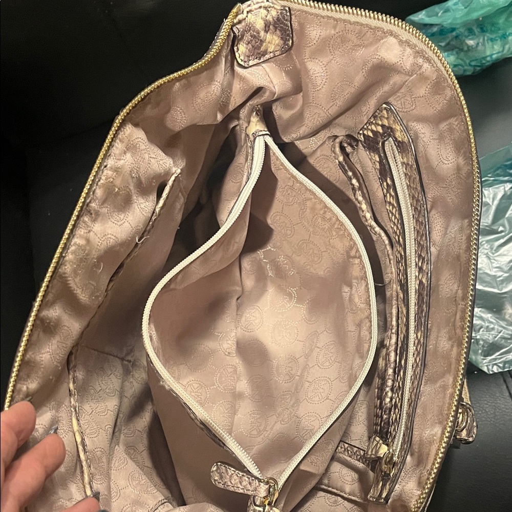 Michael Kors Cream and Brown Satchel - Picture 13 of 15
